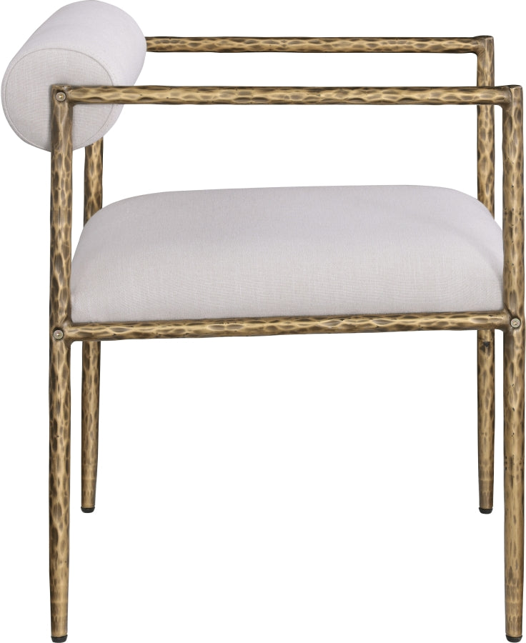 Axis Linen Textured Fabric Upholstered Dining Chair