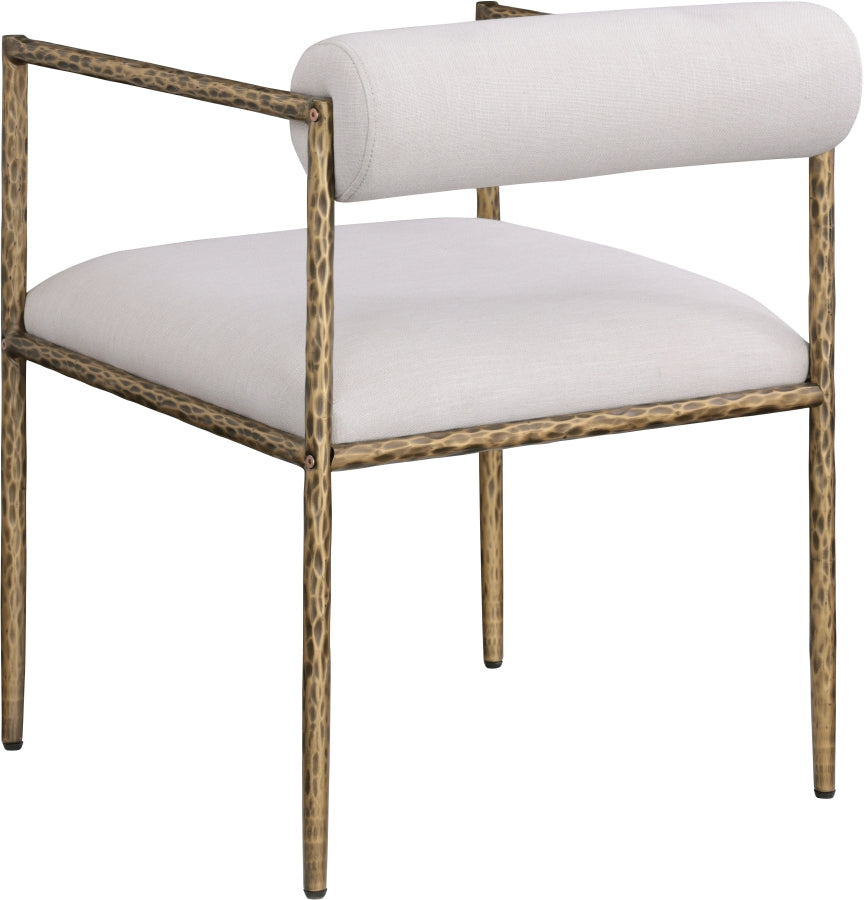 Axis Linen Textured Fabric Upholstered Dining Chair