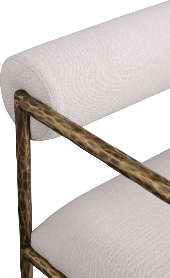 Axis Linen Textured Fabric Upholstered Dining Chair