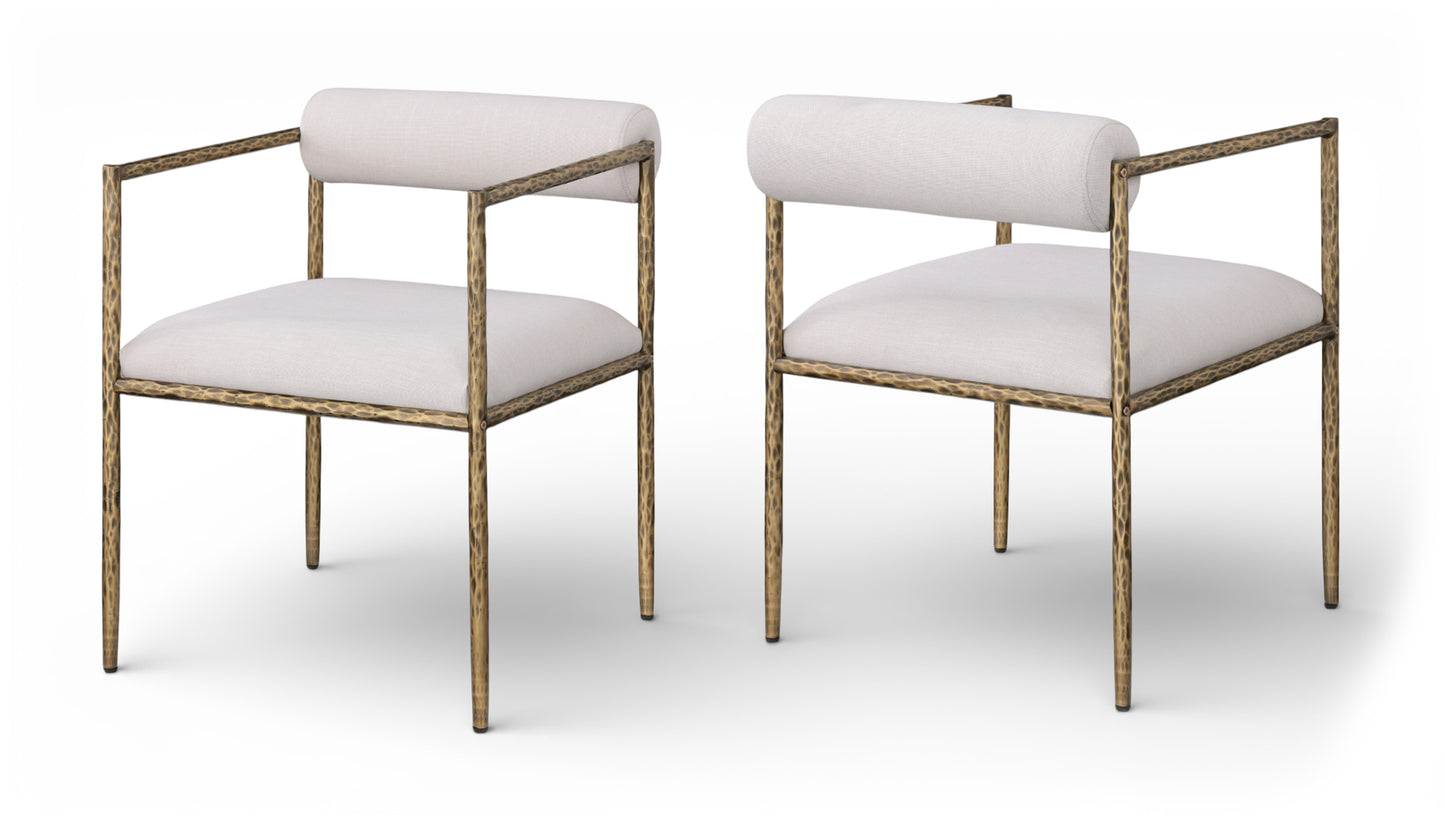 Axis Linen Textured Fabric Upholstered Dining Chair