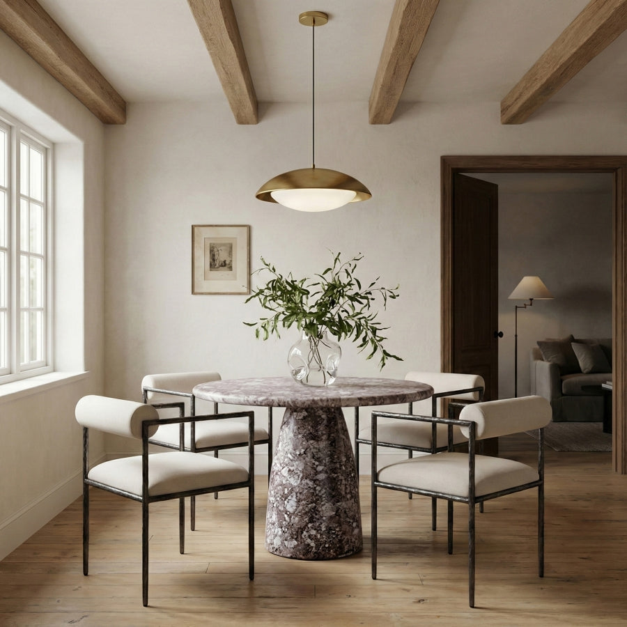 Axis Linen Textured Fabric Upholstered Dining Chair