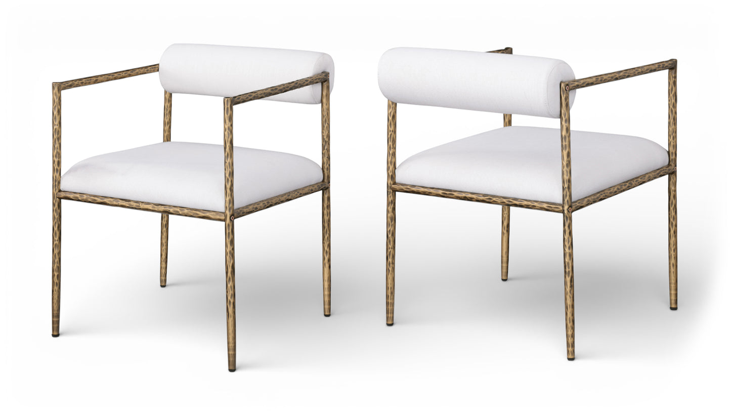 Axis Linen Textured Fabric Upholstered Dining Chair