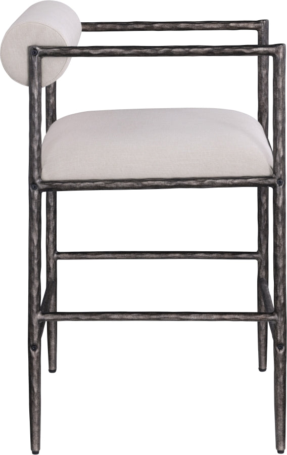 Axis Linen Textured Fabric Upholstered Counter Stool