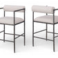Axis Linen Textured Fabric Upholstered Counter Stool