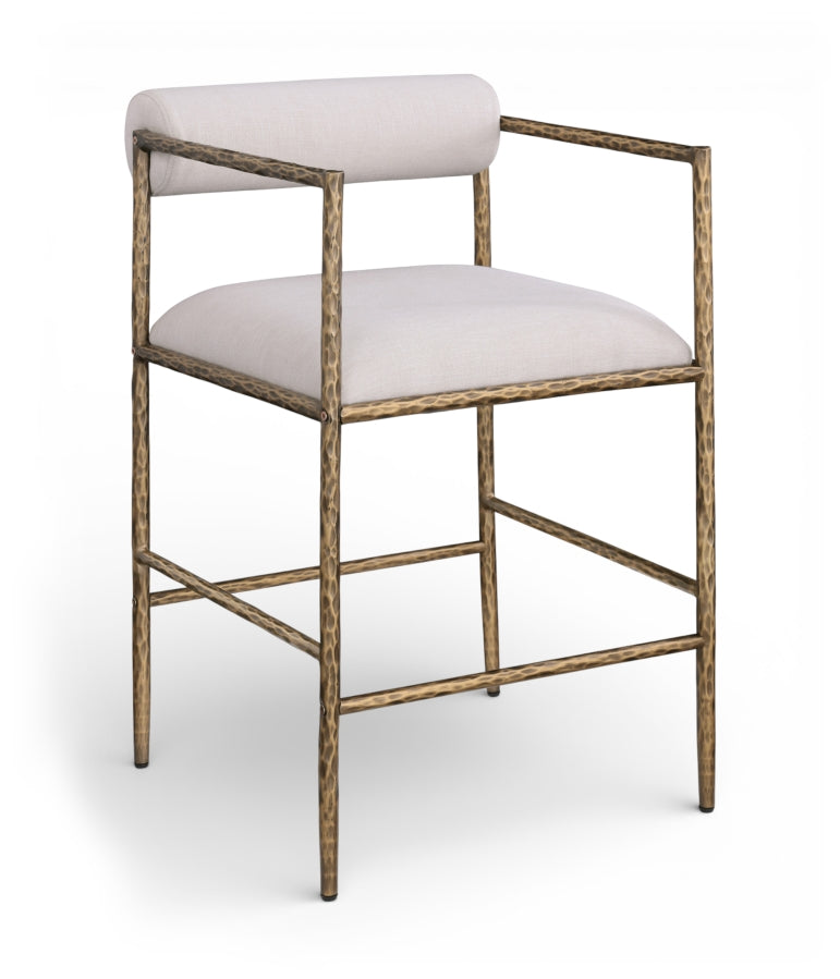 Axis Linen Textured Fabric Upholstered Counter Stool