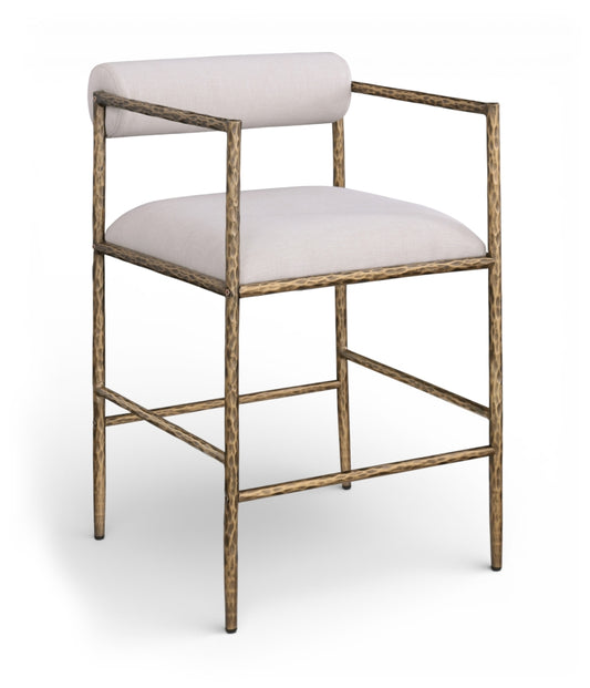 Axis Linen Textured Fabric Upholstered Counter Stool