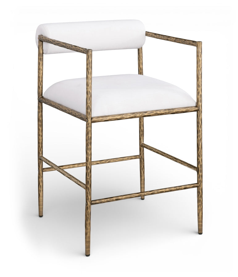 Axis Linen Textured Fabric Upholstered Counter Stool
