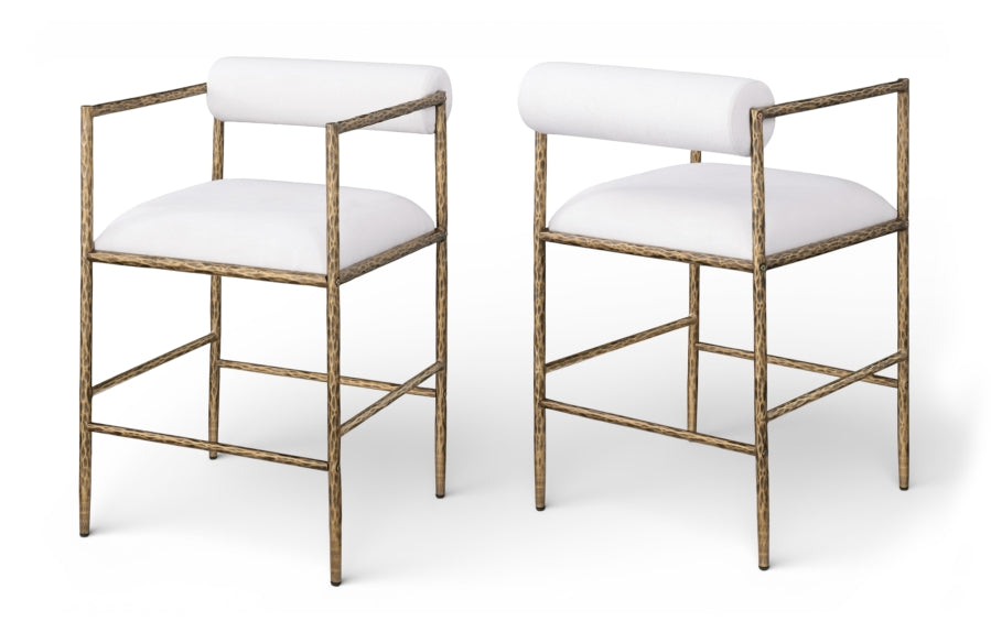 Axis Linen Textured Fabric Upholstered Counter Stool
