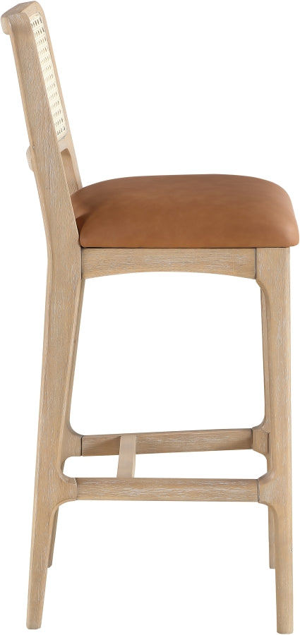 Atrium Cane Back And Vegan Leather Upholstered Seat Bar Stool