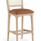 Atrium Cane Back And Vegan Leather Upholstered Seat Bar Stool