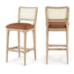 Atrium Cane Back And Vegan Leather Upholstered Seat Bar Stool