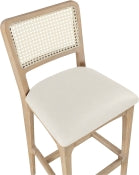Atrium Cane Back And Vegan Leather Upholstered Seat Bar Stool