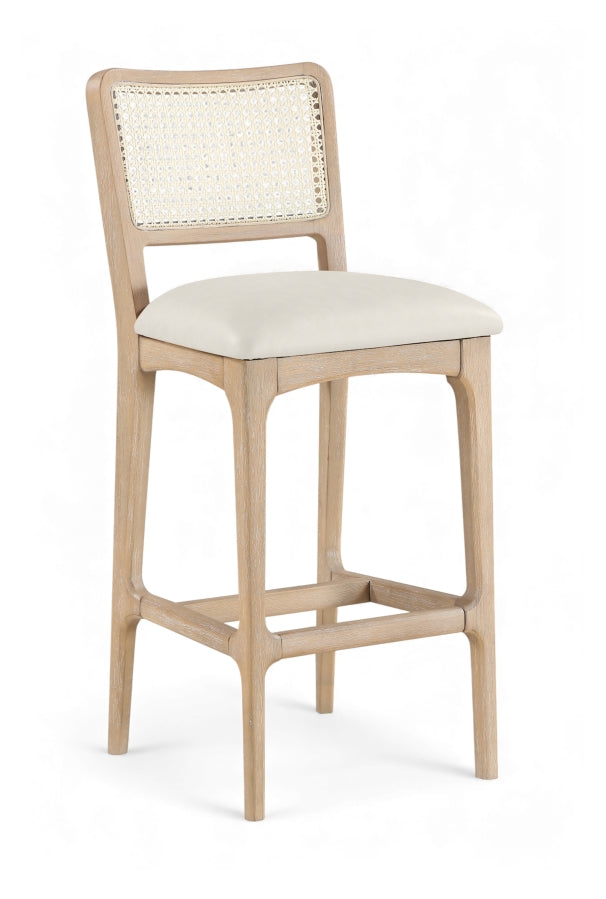 Atrium Cane Back And Vegan Leather Upholstered Seat Bar Stool