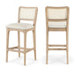 Atrium Cane Back And Vegan Leather Upholstered Seat Bar Stool