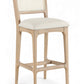 Atrium Cane Back And Vegan Leather Upholstered Seat Bar Stool