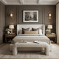 Aurin Linen Textured Fabric Upholstered Bed