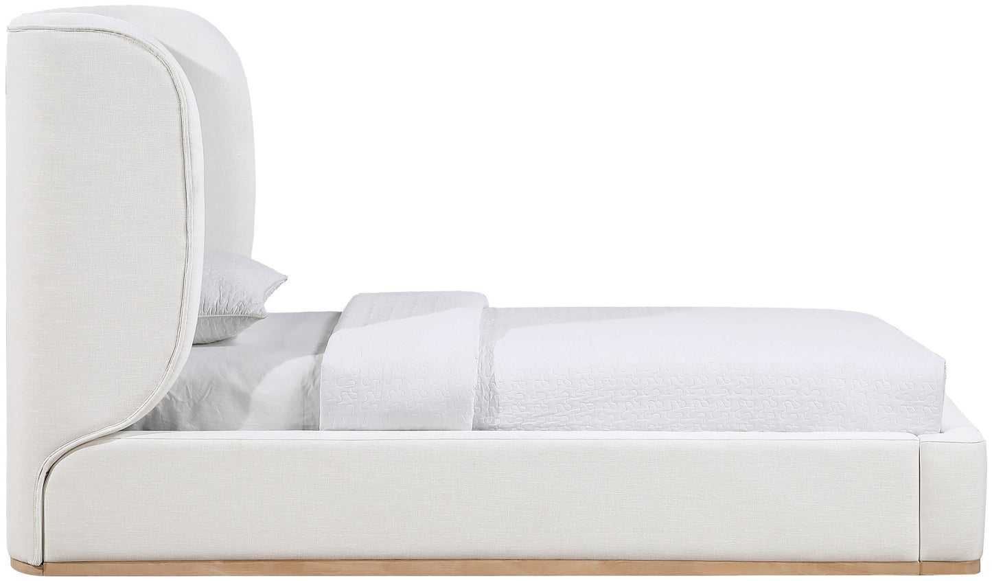 Aurin Linen Textured Fabric Upholstered Bed
