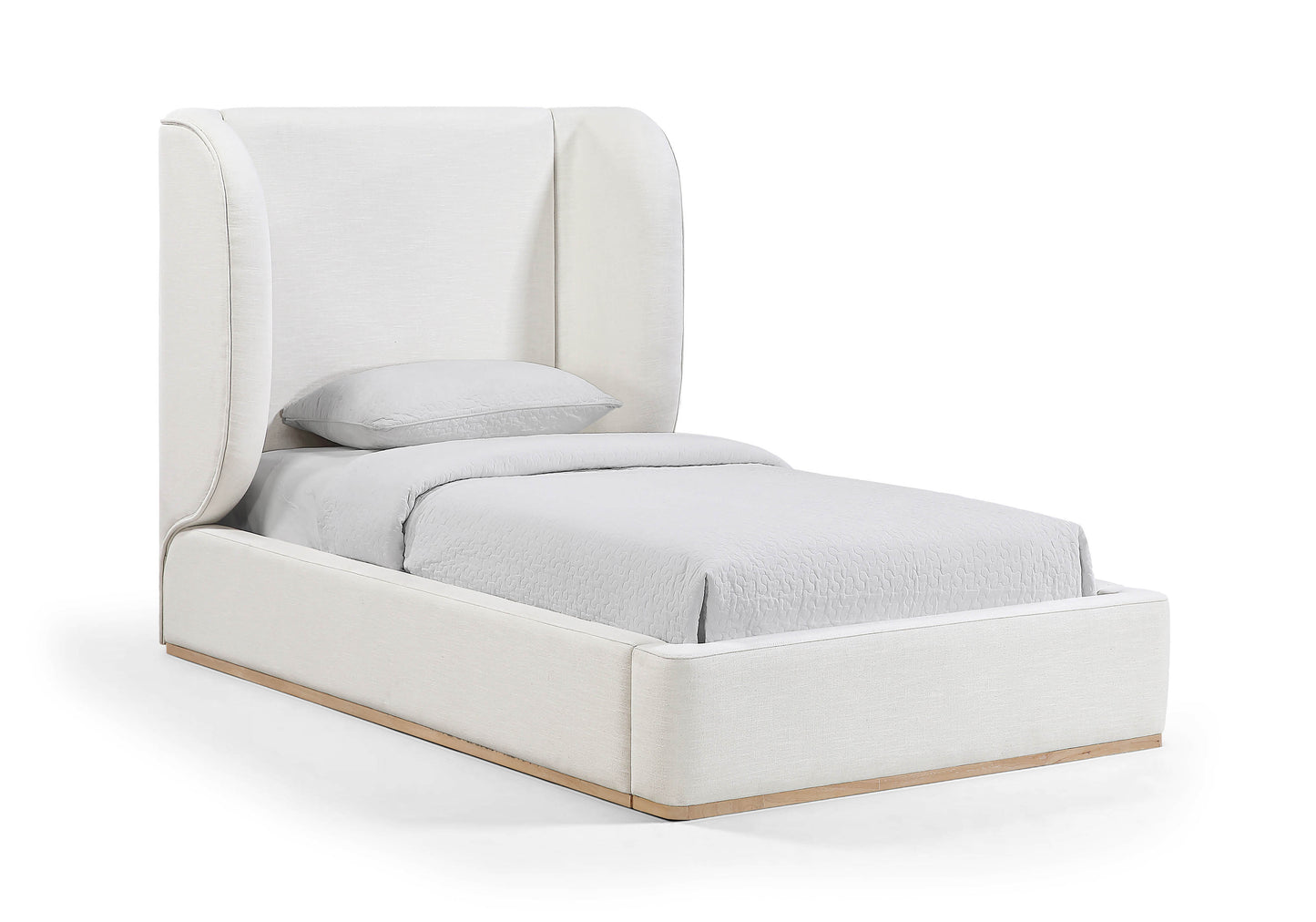 Aurin Linen Textured Fabric Upholstered Bed