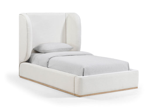 Aurin Linen Textured Fabric Upholstered Bed