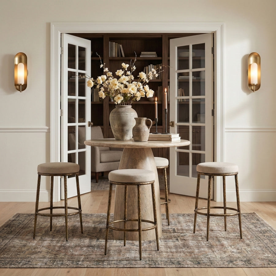 Ferro Performance Fabric Upholstered Bar Stool