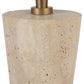 Lucente Travertine And Jute Table Lamp