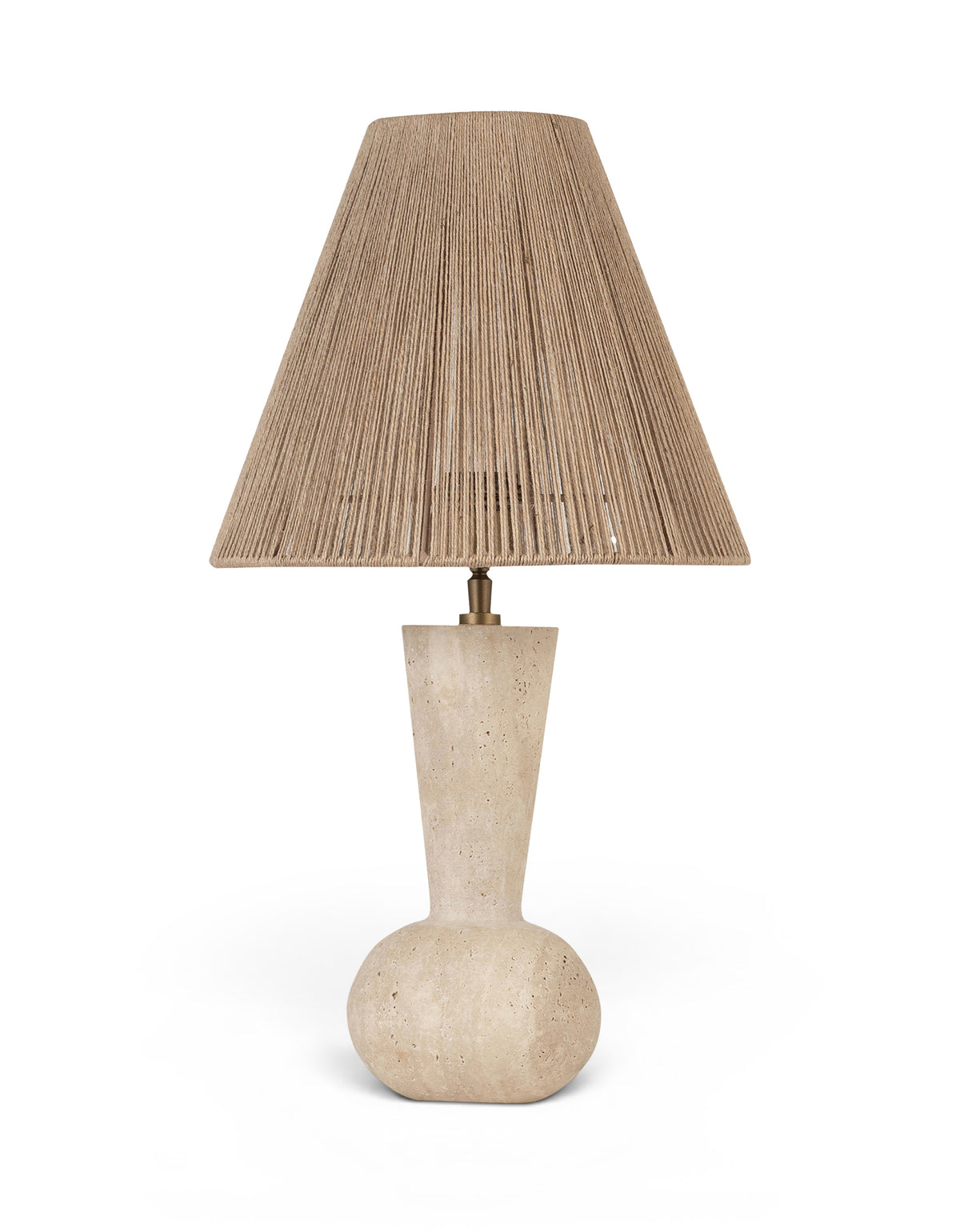 Lucente Travertine And Jute Table Lamp