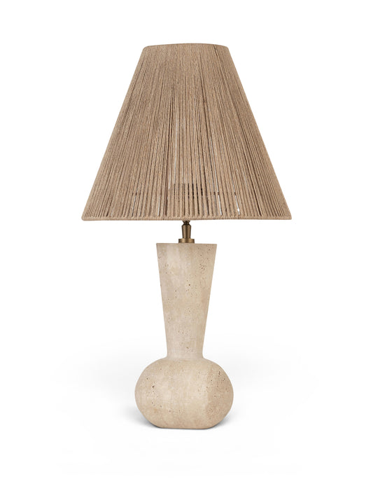 Lucente Travertine And Jute Table Lamp