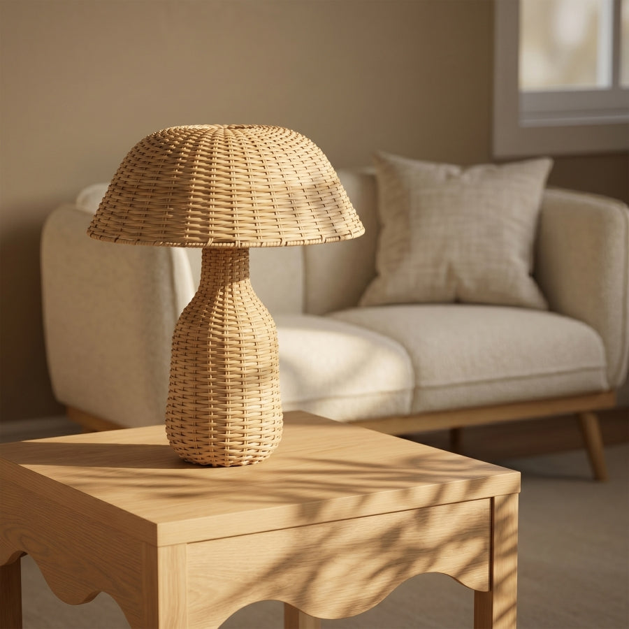 Havana Metal And Rattan Table Lamp
