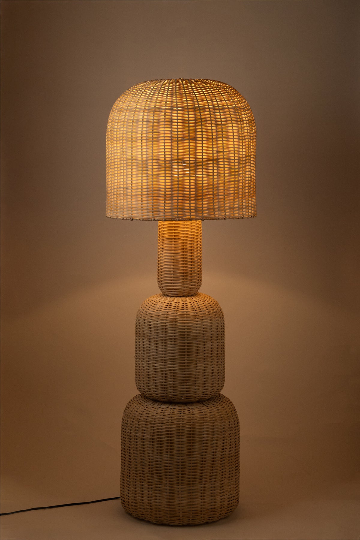 Harvest Metal And Rattan Floor Lamp
