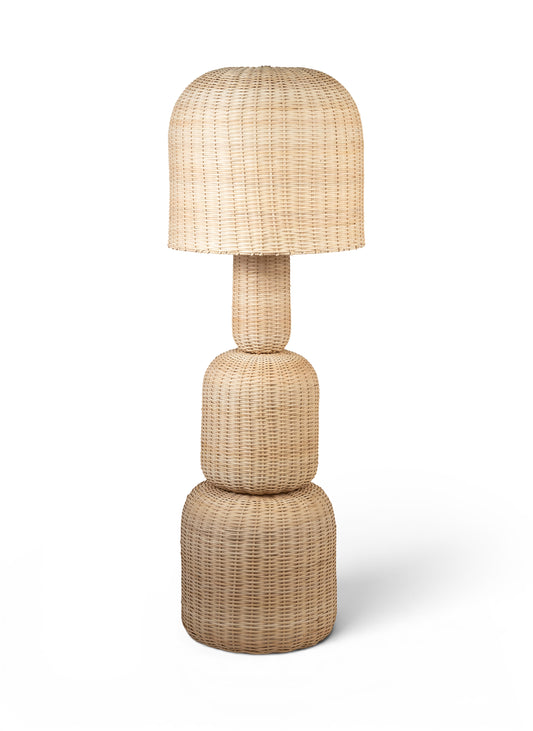 Harvest Metal And Rattan Floor Lamp