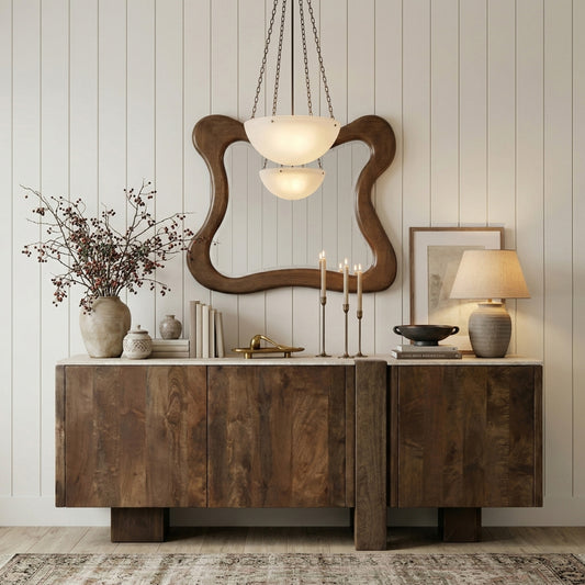 Pietra Travertine And Mango Wood Sideboard / Buffet