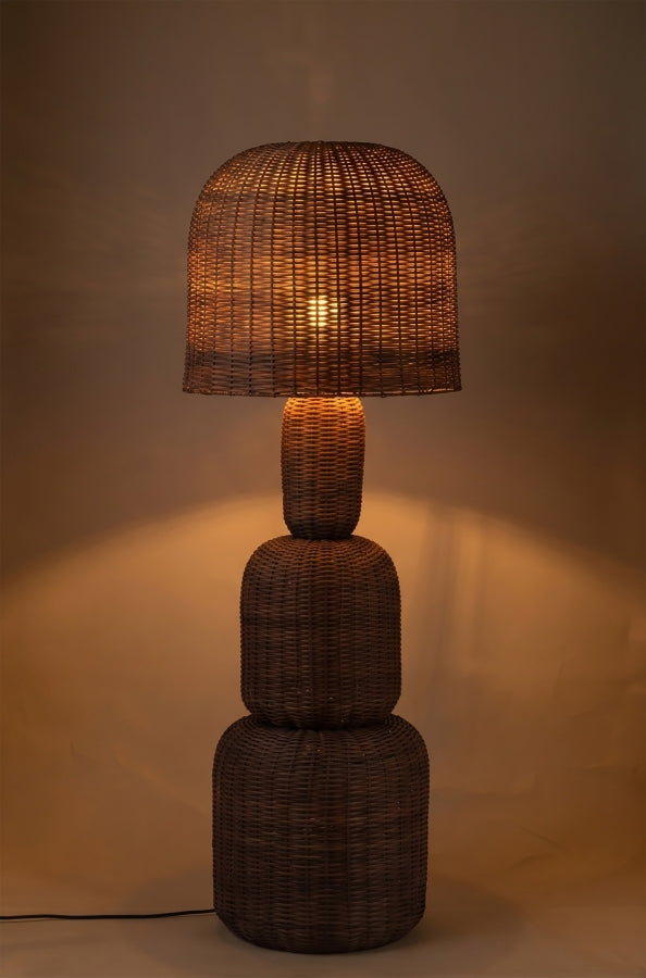 Harvest Metal And Rattan Floor Lamp