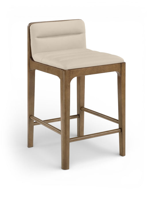 Ellis Cane And Vegan Leather Upholstered Counter Stool