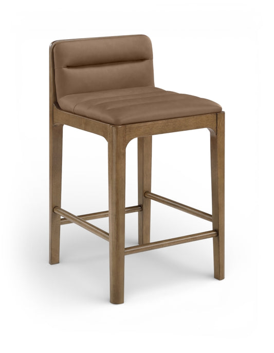 Ellis Cane And Vegan Leather Upholstered Counter Stool