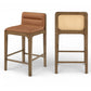 Ellis Cane And Vegan Leather Upholstered Counter Stool
