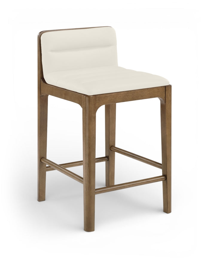 Ellis Cane And Vegan Leather Upholstered Counter Stool