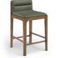 Ellis Cane And Vegan Leather Upholstered Counter Stool