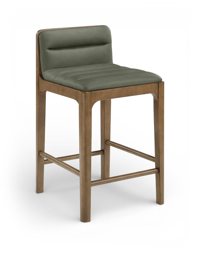 Ellis Cane And Vegan Leather Upholstered Counter Stool