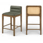 Ellis Cane And Vegan Leather Upholstered Counter Stool