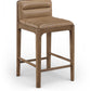 Ellis Cane And Vegan Leather Upholstered Counter Stool