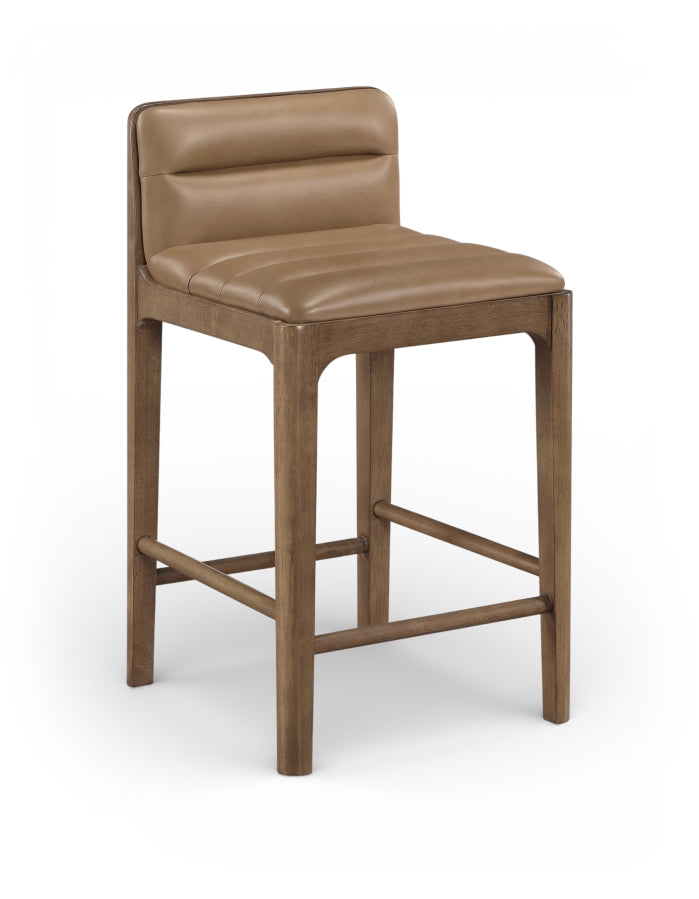Ellis Cane And Vegan Leather Upholstered Counter Stool
