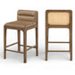 Ellis Cane And Vegan Leather Upholstered Counter Stool