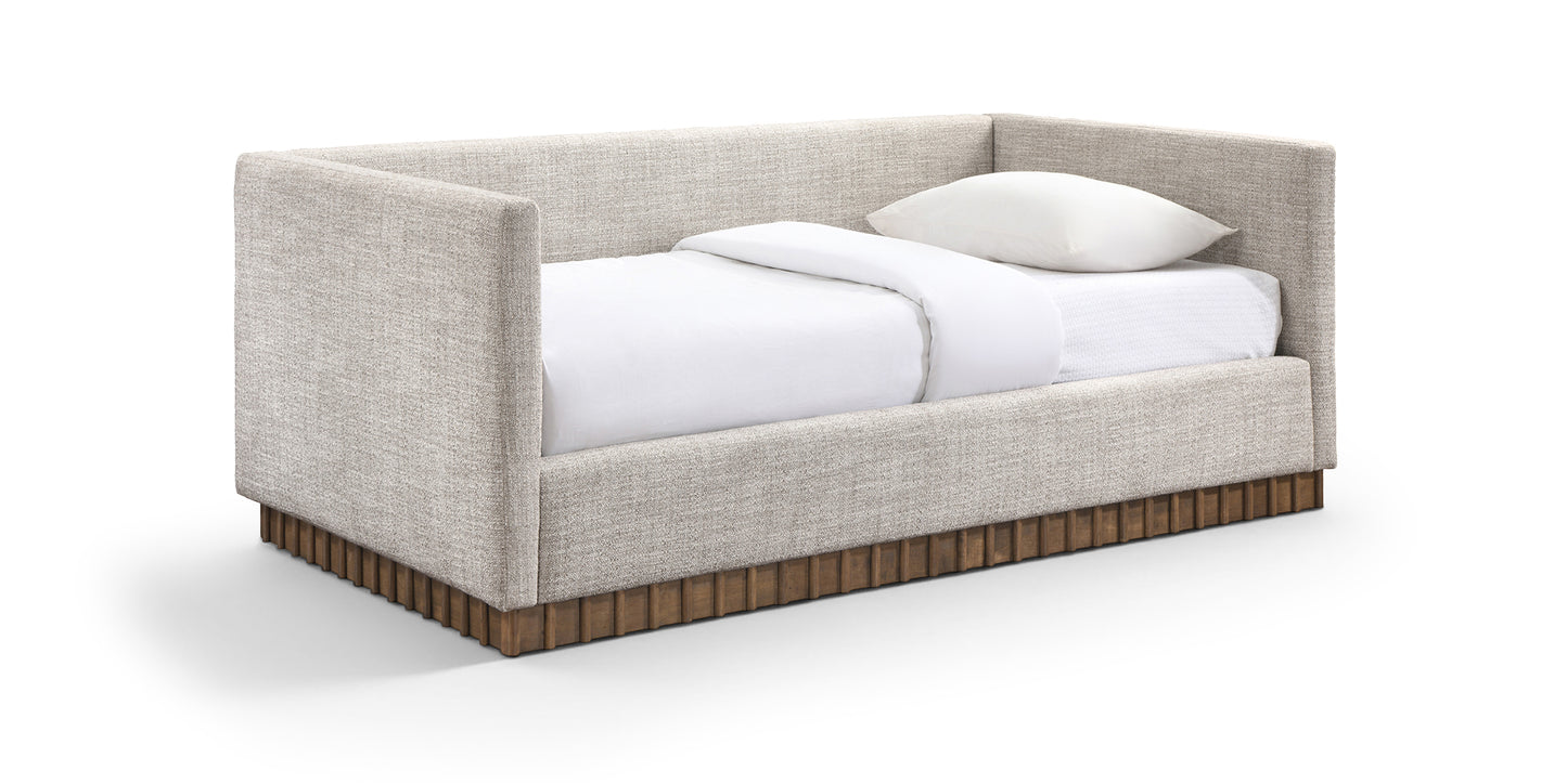 Teva Linen Textured Fabric Upholstered Twin DayBed