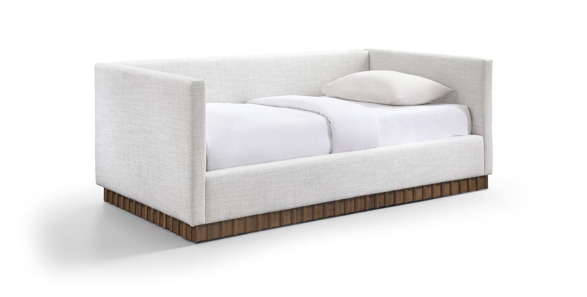 Teva Linen Textured Fabric Upholstered Twin DayBed