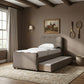 Gatsby Mohair Velvet Upholstered Twin Trundle Bed