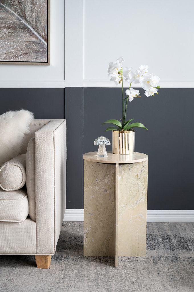 D15x24" Marble Side Table 1EA/CTN