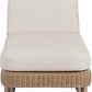 Sandbay Olefin Water Resistant Fabric And Wicker Outdoor Patio Chaise Lounge