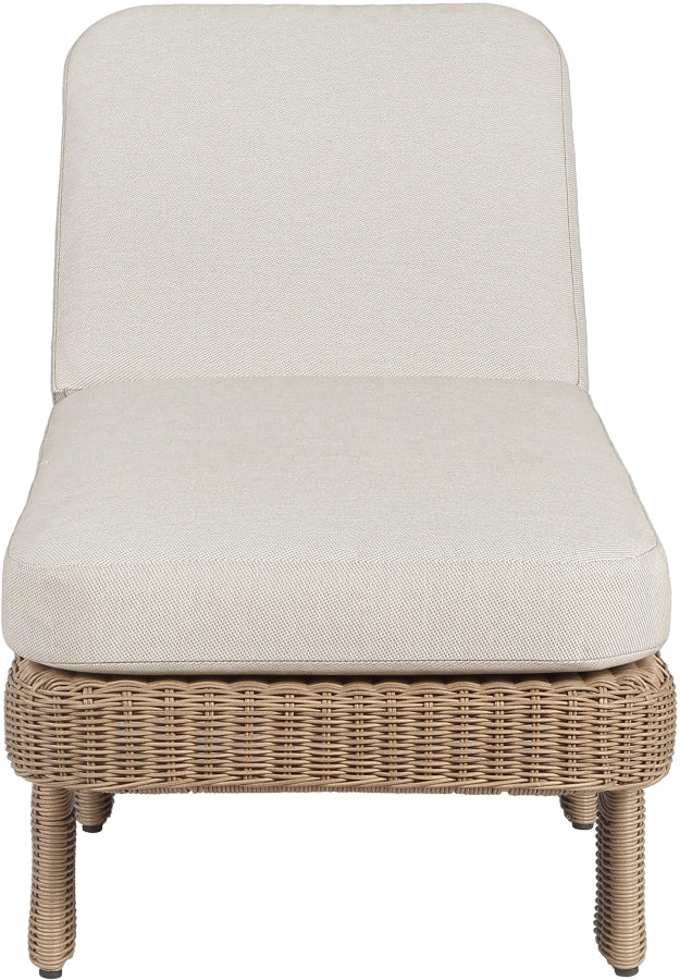 Sandbay Olefin Water Resistant Fabric And Wicker Outdoor Patio Chaise Lounge