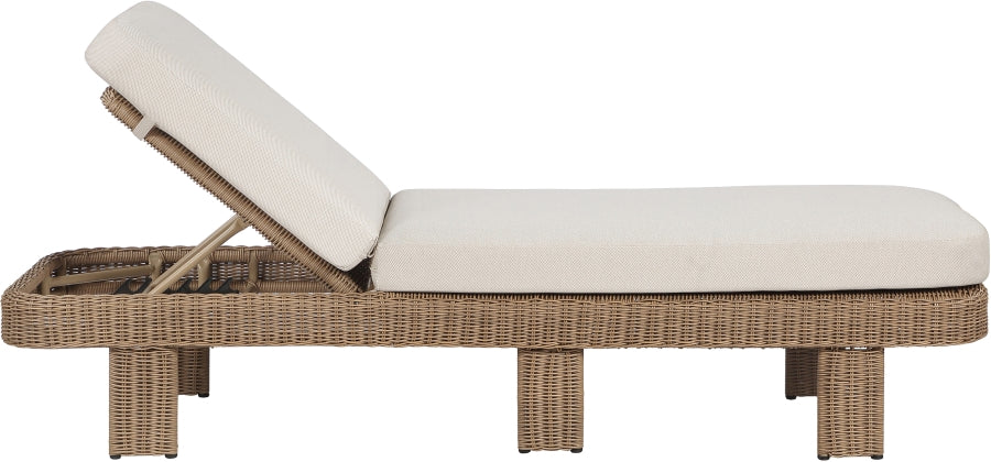 Sandbay Olefin Water Resistant Fabric And Wicker Outdoor Patio Chaise Lounge