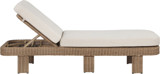 Sandbay Olefin Water Resistant Fabric And Wicker Outdoor Patio Chaise Lounge